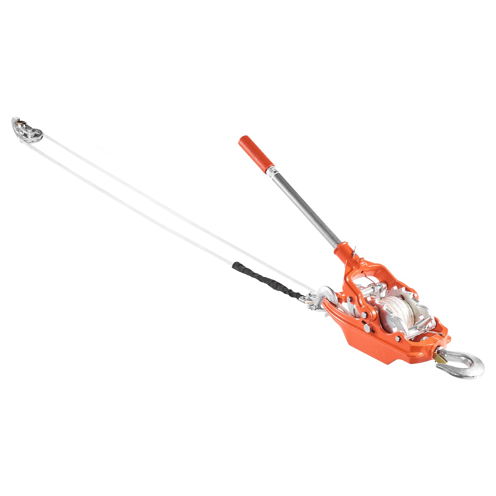 VEVOR Cabrestante Manual de Cable 3T, Tirador de Cable con Cuerda UHMWPE 10,6 m, Diámetro de 8 mm, Sistema de Doble Trinquete Acero Fundido Q345B para Tala de Árboles Recuperación Vehicular Arrastre