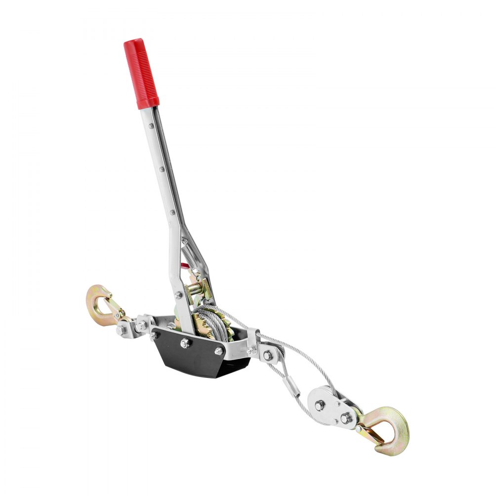 VEVOR Cabrestante de Tracción Capacidad de Tracción de 2 T Cable de Acero de 3,7 m 2 Ganchos Herramienta Extractora de Trinquete Extractor de Cable de Elevación Ideal para Rescate de Vehículos