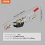 VEVOR Cabrestante de Tracción Capacidad de Tracción de 2 T Cable de Acero de 3,7 m 2 Ganchos Herramienta Extractora de Trinquete Extractor de Cable de Elevación Ideal para Rescate de Vehículos