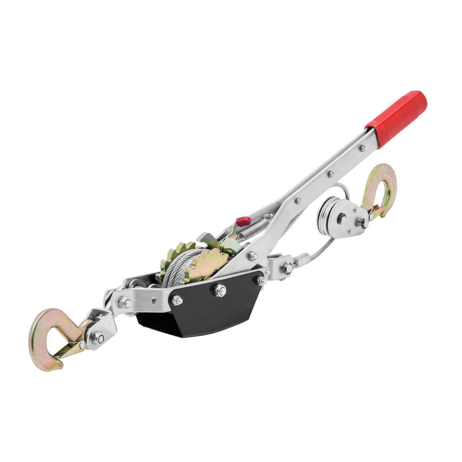VEVOR Cabrestante de Tracción Capacidad de Tracción de 2 T Cable de Acero de 3,7 m 2 Ganchos Herramienta Extractora de Trinquete Extractor de Cable de Elevación Ideal para Rescate de Vehículos