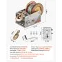 VEVOR Cabrestante Manual de 1588kg, Cabrestante para Remolque de Barco con Manivela, Cable de Acero 10m, 2 Velocidades, Trinquete Bidireccional de 3 Posiciones Conmutables para Acuáticas Lanchas Motos