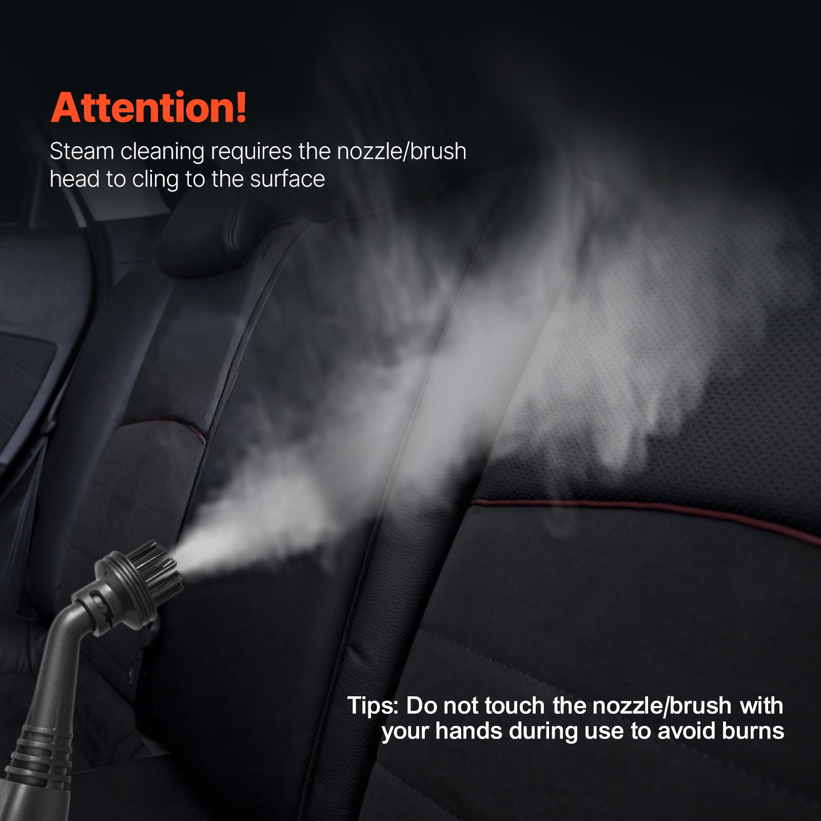 VEVOR Limpiador a Vapor Multiuso con 27 Accesorios Limpiador a Vapor con Cable de Alimentación Extralargo, Tanque de 1,5 L y Mango Portátil para Lechada, Azulejos, Pisos, Electrodomésticos, Automóvil