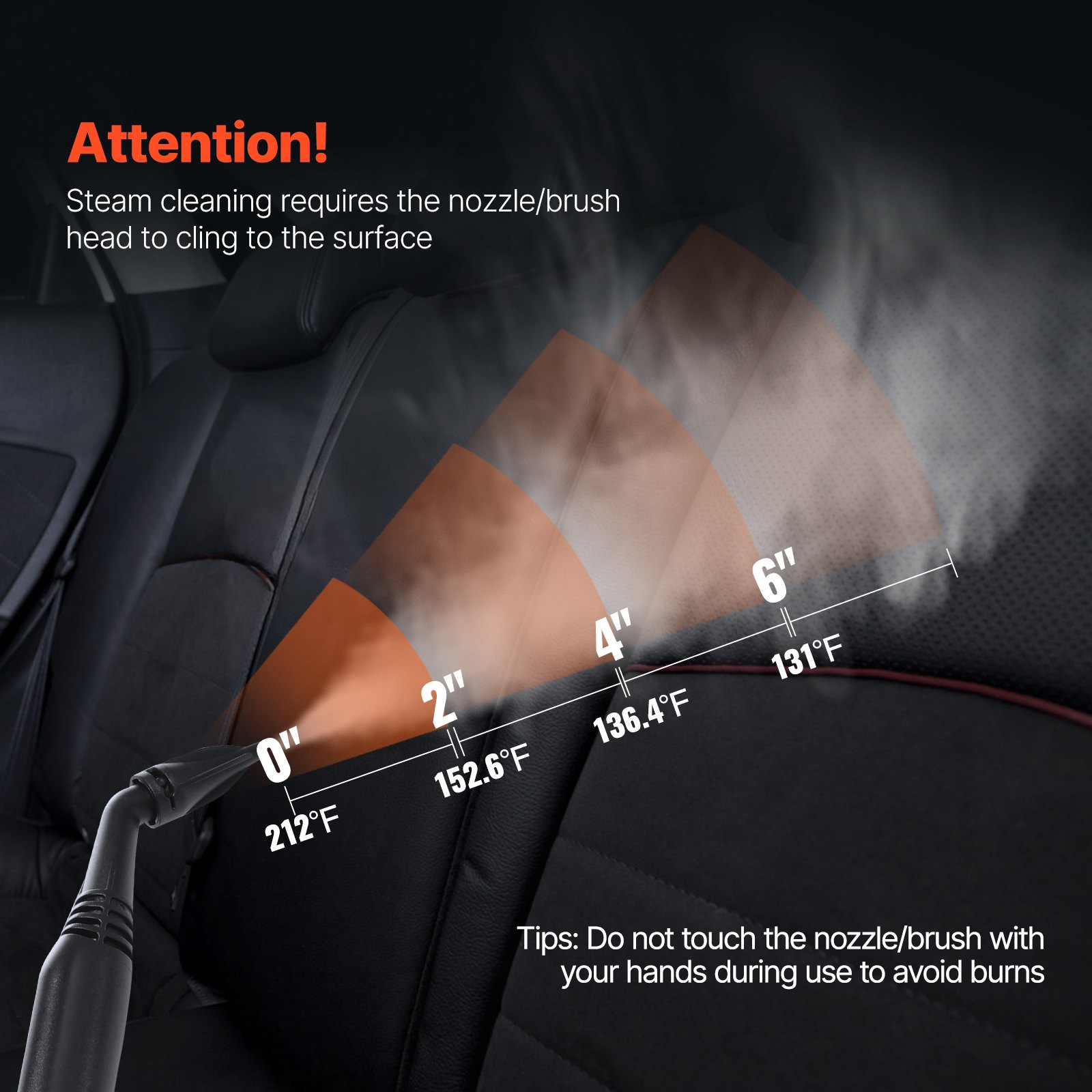 VEVOR Limpiador a Vapor Multiuso con 23 Accesorios Limpiador a Vapor con Cable de Alimentación Extralargo, Tanque de 2,5 L y Mango Portátil para Lechada, Azulejos, Pisos, Electrodomésticos, Automóvil