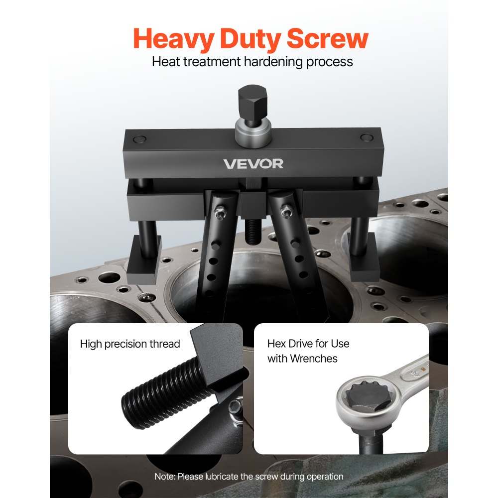 VEVOR Extractor de Camisas de Cilindro Universal Diésel, Compatible con Motores Mack Cummins Cat con Camisas Húmedas de 9,84 a 15,88 cm, Reemplaza PT-6400-C, M50010-B, 3376015, 430 x 300 x 65 mm