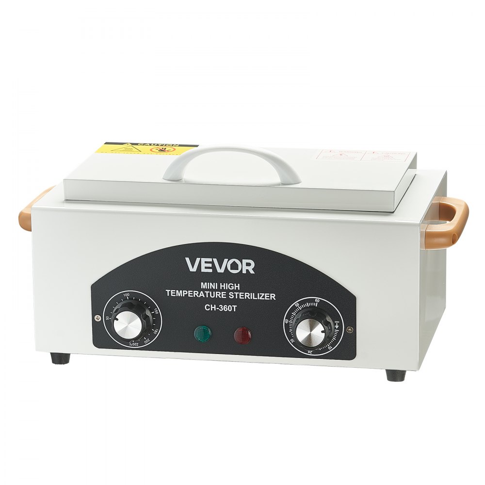 VEVOR Autoclave de Alta Temperatura, 2 L 300 W Caja de Desinfección con Temperatura y Tiempo Ajustables, Gabinete de Calor Seco para Herramientas de Uñas de Salones de Uñas, Laboratorios, Hogar