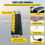 Rampa protectora de cables VEVOR con tres canales para manguera, cable eléctrico, cable de piso y cable de alimentación.