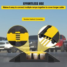 VEVOR Rampa de Cable Protector de Cables Canaleta Para Cable 3 Canales para Suelo Capacidad de Cargo10T Pasacables Suelo Canaleta Cables Suelo
