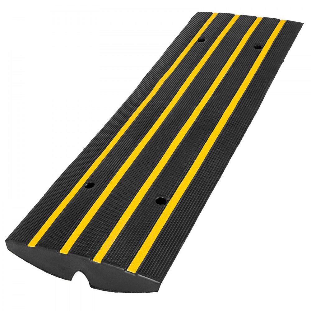 VEVOR Protector de Cables para Suelo Capacidad de Carga 10t Pasacables Suelo 123x40x6.6cm Protector de Cable de Goma El Reductor de Velocidad para Protección de Cables Eléctricos