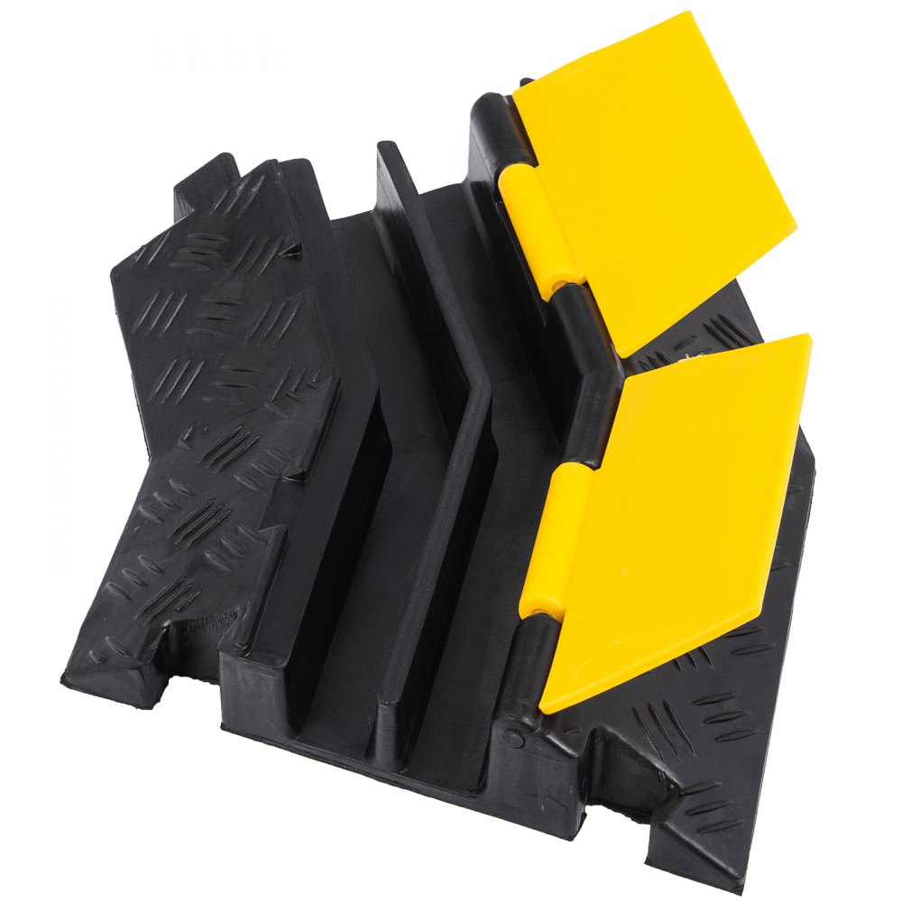 4 Pack Rubber Cable Protector Ramp 45 Left Turn 2 Channel Cost-effective Sturdy