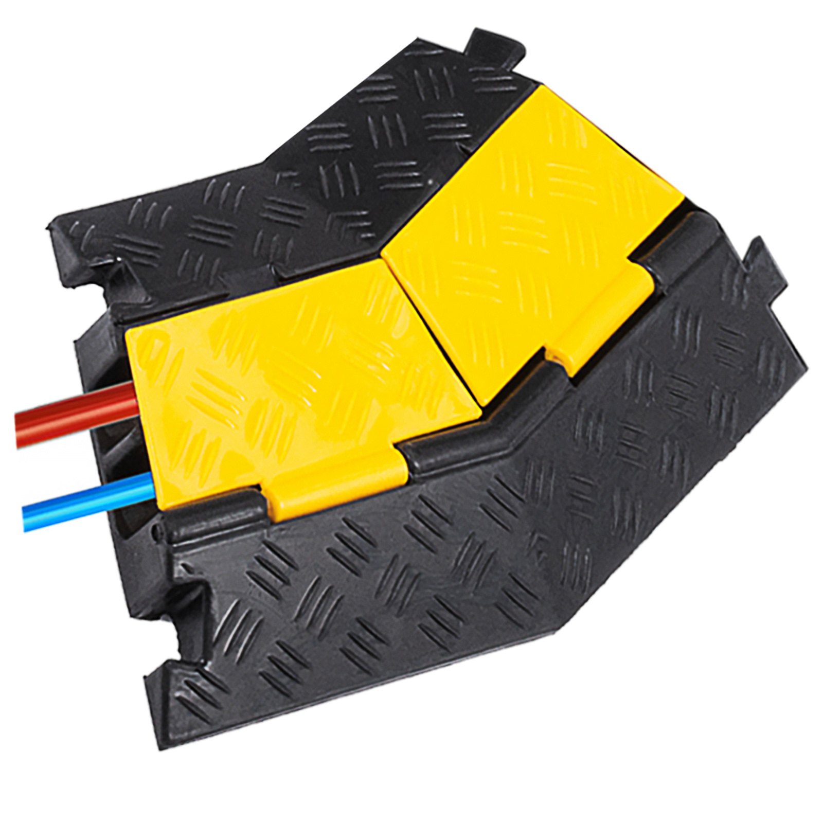 4 Pack Rubber Cable Protector Ramp 45 Left Turn 2 Channel Cost-effective Sturdy