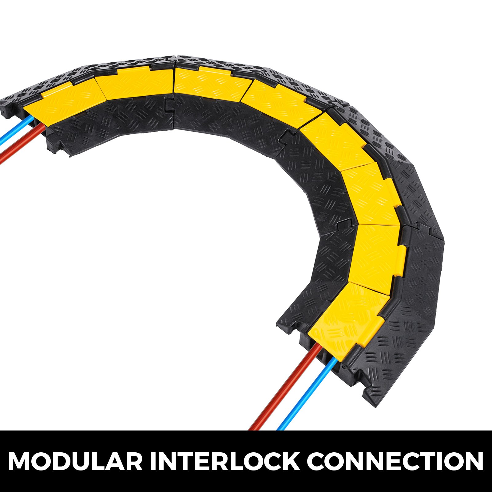 4 Pack Rubber Cable Protector Ramp 45 Left Turn 2 Channel Cost-effective Sturdy