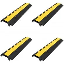 VEVOR 4 Rampa de Protector de Cable Canaleta Para Cable Protector de Cables para Suelo Capacidad de Carga 20-40 Toneladas Pasacables Suelo 40x10x2