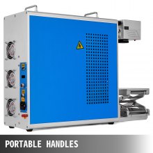 Máquina Portátil de Marcado por Láser de Fibra 20W para Enfoque Láser Metal Azul