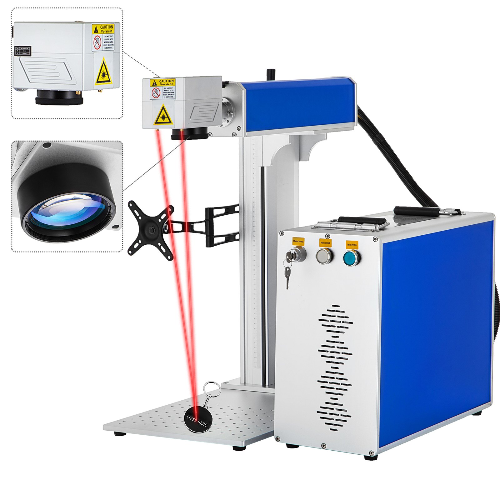 Vevor Máquina De Marcado Láser De Fibra Grabador De 20 W 110 X 110 Mm 1064 Nm