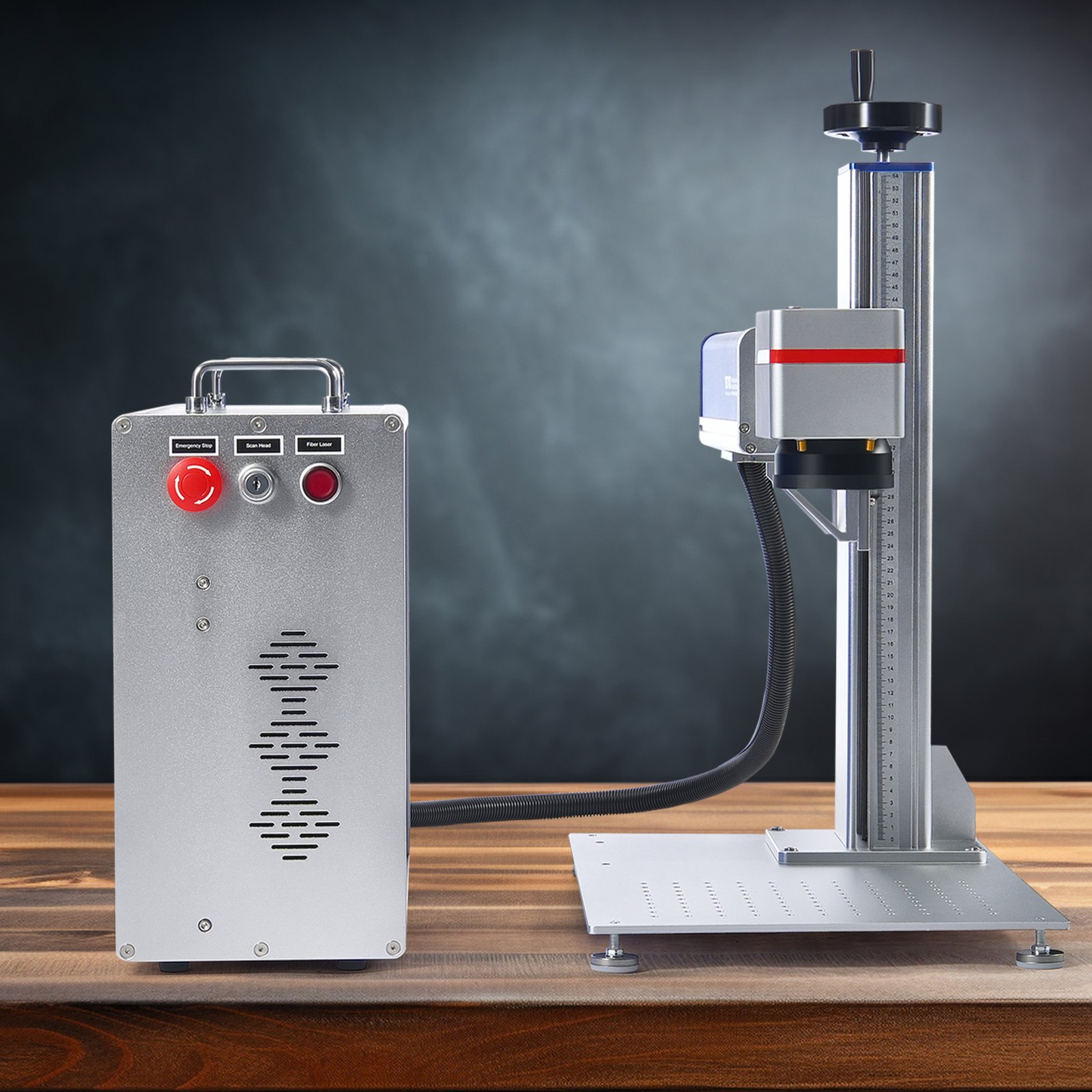 VEVOR 30 W Máquina de Marcado Láser de Fibra, Compatible con Quemadura de luz, Máquina de Marcado y Grabado Láser de Fibra con Área de Trabajo de 150 x 150 mm para Joyería de Acero y Aluminio