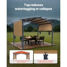 VEVOR Pérgola Retráctil Exterior 3048x3048x2540 mm con Parte Superior Arqueada