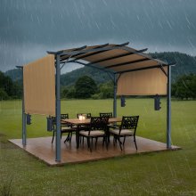 VEVOR Pérgola Retráctil Exterior 3650x3048x2540 mm con Parte Superior Arqueada