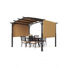 VEVOR Pérgola Retráctil Exterior 3650x3048x2540 mm con Parte Superior Arqueada