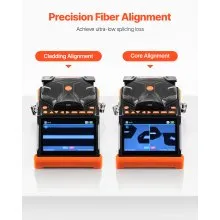 VEVOR Empalmador Fibra Óptica por Fusión con 6 Motores Pantalla Táctil 128 mm