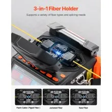 VEVOR Empalmador Fibra Óptica por Fusión con 6 Motores Pantalla Táctil 128 mm