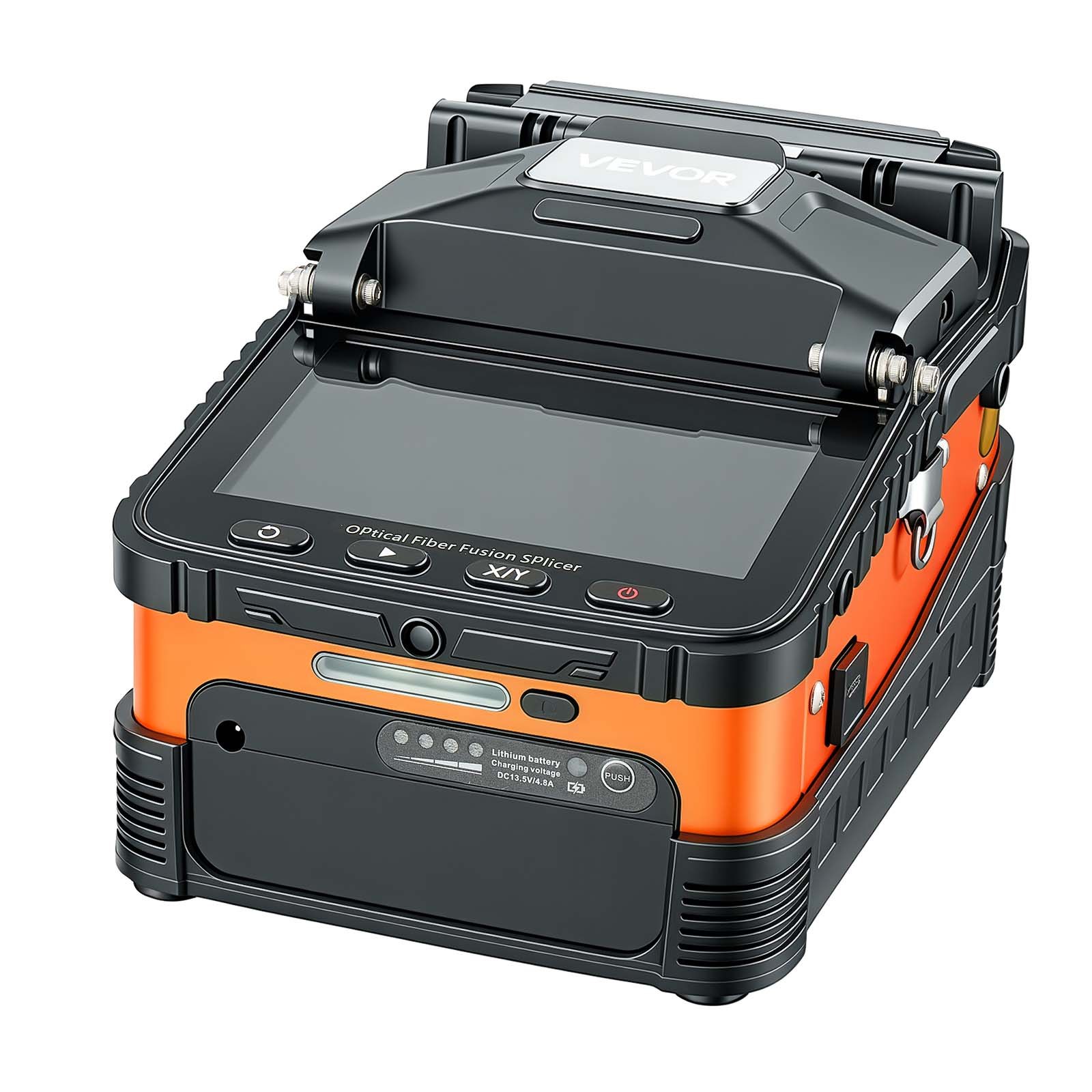VEVOR Fusionadora de Fibra Óptica con 6 Motores, Alineación de Núcleo de 0,5 µm, Empalme en 8 s y Calentamiento en 18 s, Pantalla LCD de 5 Pulgadas, Bluetooth, Batería de 5200 mAh y Cortadora S07