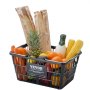 VEVOR Cesta Negra de la Compra con Mango y Soporte de Metal, 12 Piezas, 21 L, Cesta Portátil de la Compra de Plástico Duradero de 425 x 305 x 218 mm, para la Compra de Comestibles en el Supermercado