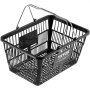 VEVOR Cesta Negra de la Compra con Mango y Soporte de Metal, 12 Piezas, 21 L, Cesta Portátil de la Compra de Plástico Duradero de 425 x 305 x 218 mm, para la Compra de Comestibles en el Supermercado