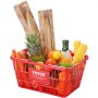 VEVOR Cesta Roja de la Compra con Mango y Soporte de Metal, 12 Piezas, 21 L, Cesta Portátil de la Compra de Plástico Duradero de 425 x 305 x 218 mm, para la Compra de Comestibles en el Supermercado
