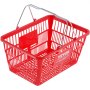 VEVOR Cesta Roja de la Compra con Mango y Soporte de Metal, 12 Piezas, 21 L, Cesta Portátil de la Compra de Plástico Duradero de 425 x 305 x 218 mm, para la Compra de Comestibles en el Supermercado