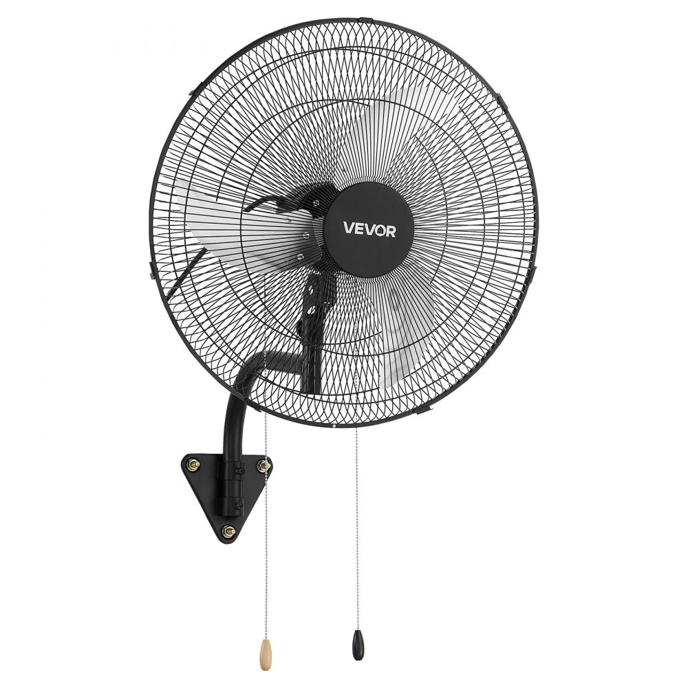 VEVOR Ventilador de Pared con 3 Velocidades, Motor de Cobre, Aire de Flujo y Ángulo Ajustable, Ventilador Industrial Oscilante de Acero al Carbono para Gimnasio, Taller, Comercio, Garaje y Almacén
