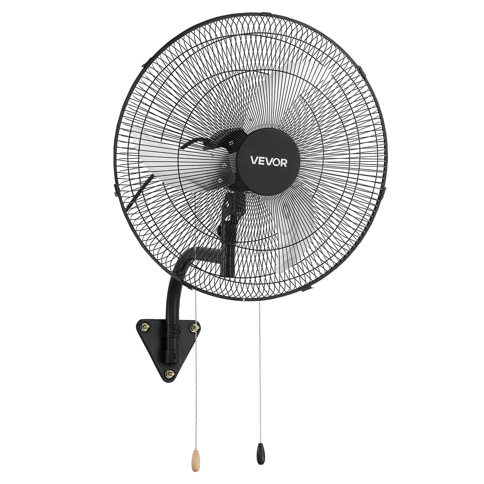 VEVOR Ventilador de Pared con 3 Velocidades, Motor de Cobre, Aire de Flujo y Ángulo Ajustable, Ventilador Industrial Oscilante de Acero al Carbono para Gimnasio, Taller, Comercio, Garaje y Almacén