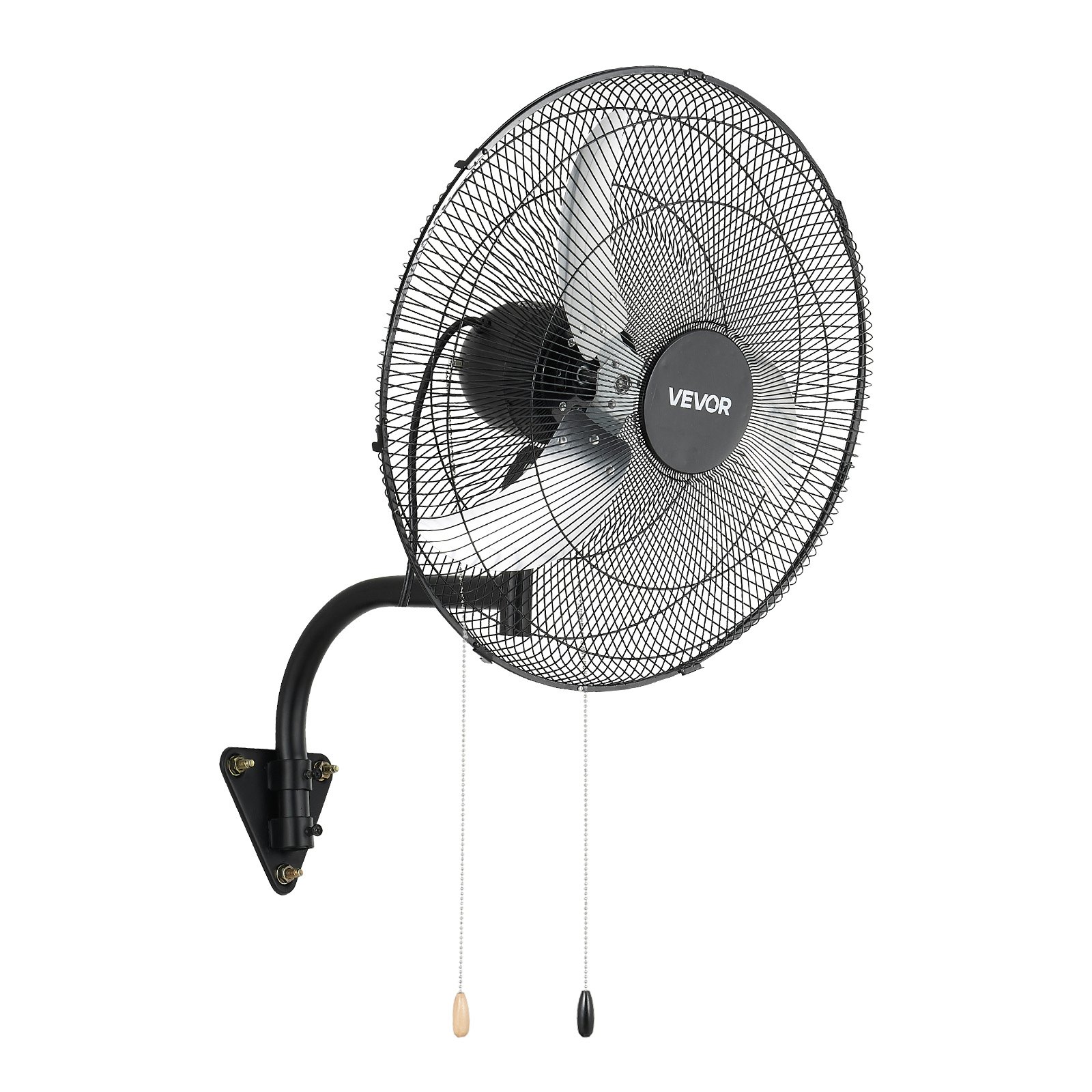 VEVOR Ventilador de Pared con 3 Velocidades, Motor de Cobre, Aire de Flujo y Ángulo Ajustable, Ventilador Industrial Oscilante de Acero al Carbono para Gimnasio, Taller, Comercio, Garaje y Almacén