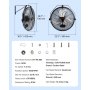 VEVOR Ventilador de Montaje en Pared, 44,6 cm, 3 Velocidades de Alta Velocidad Máx. 4150 CFM, Ventilador de Pared Industrial Oscilante Impermeable, Comercial o Residencial para Almacén, Patio, Negro