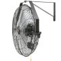 VEVOR Ventilador de Montaje en Pared, 44,6 cm, 3 Velocidades de Alta Velocidad Máx. 4150 CFM, Ventilador de Pared Industrial Oscilante Impermeable, Comercial o Residencial para Almacén, Patio, Negro
