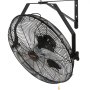 VEVOR Ventilador de Montaje en Pared, 44,6 cm, 3 Velocidades de Alta Velocidad Máx. 4150 CFM, Ventilador de Pared Industrial Oscilante Impermeable, Comercial o Residencial para Almacén, Patio, Negro