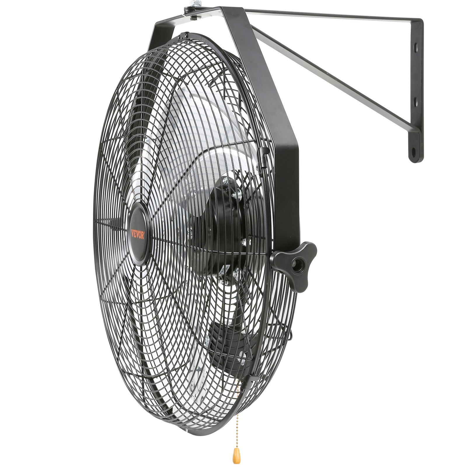 VEVOR Ventilador de Montaje en Pared, 44,6 cm, 3 Velocidades de Alta Velocidad Máx. 4150 CFM, Ventilador de Pared Industrial Oscilante Impermeable, Comercial o Residencial para Almacén, Patio, Negro