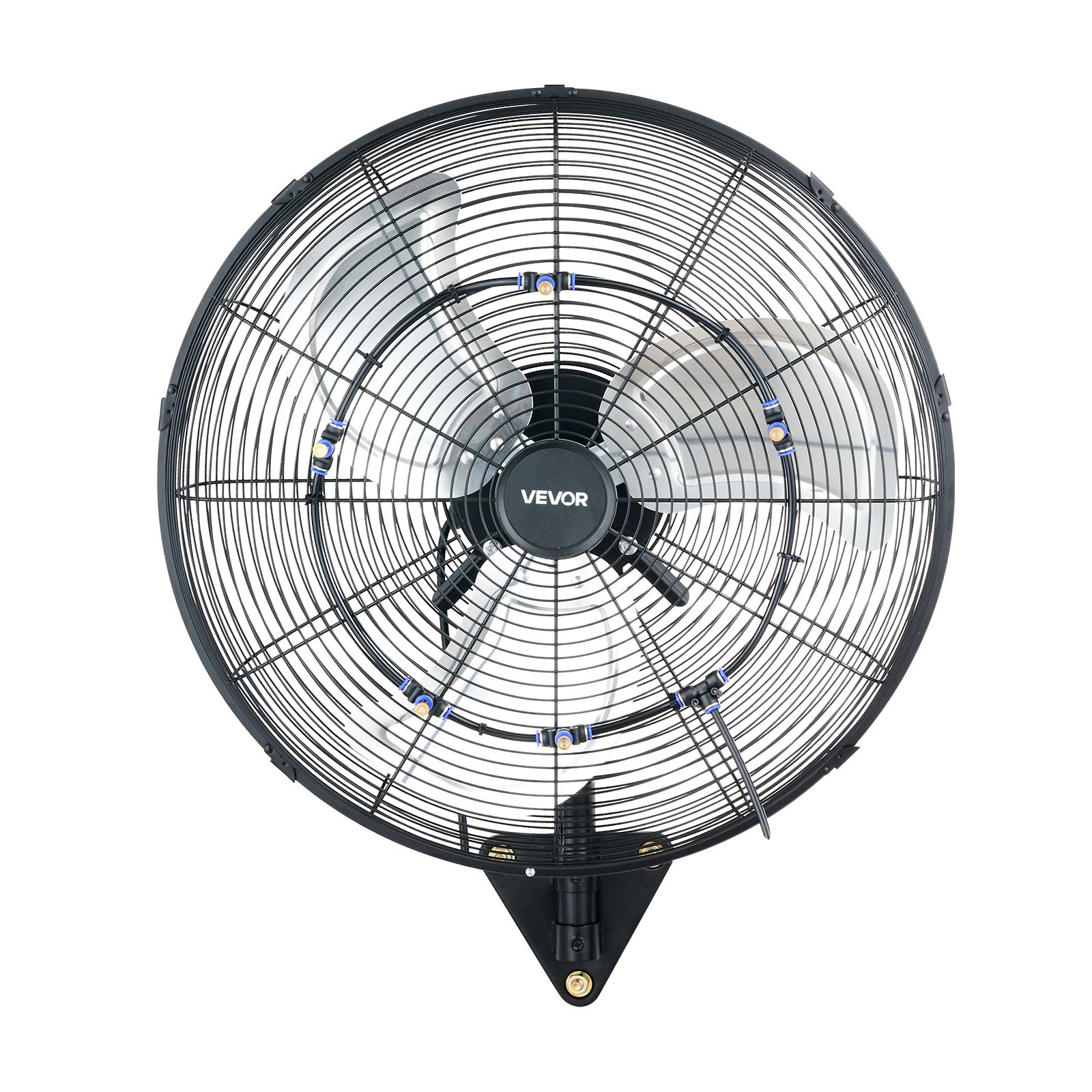 VEVOR Ventilador de Pared con 3 Velocidades, Nebulización, Control Remoto y Termostato, IP44, Ventilador Industrial Oscilante de Acero al Carbono para Exterior, Taller, Invernadero, Ganadería, Garaje