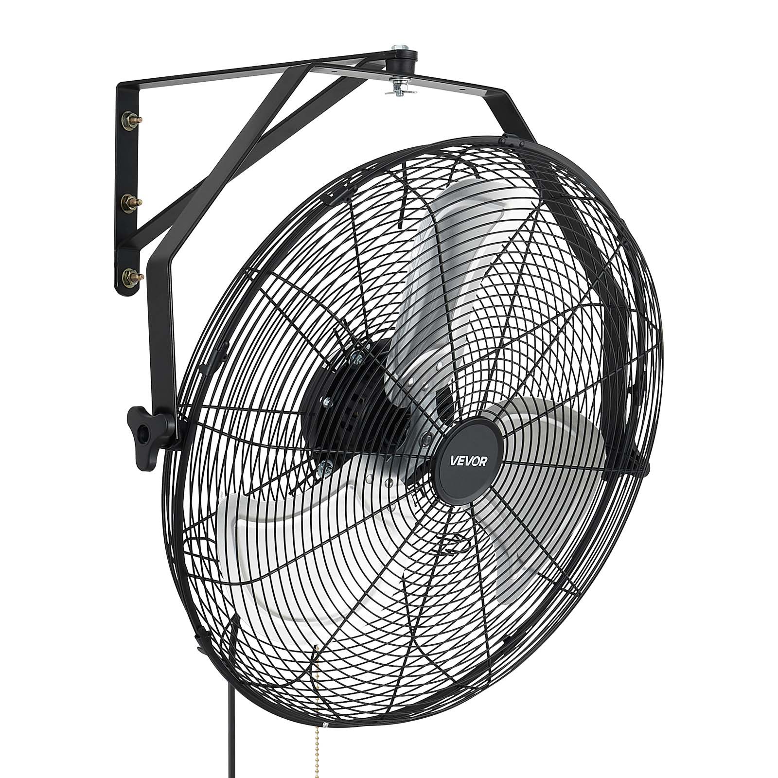 VEVOR Ventilador de Pared, Paquete de 2, con 3 Velocidades, Aire de Flujo, Ángulo Ajustable, Motor de Cobre, Ventilador Industrial Oscilante de Acero para Taller, Garaje, Gimnasio, Comercio, Almacén
