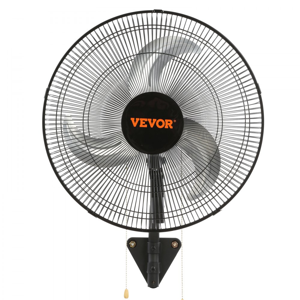 VEVOR Ventilador de Montaje en Pared, 44,45 cm, 3 Velocidades de Alta Velocidad Máx. Ventilador de Pared Industrial Oscilante de 4000 CFM, Comercial o Residencial para Almacén, Invernadero, Negro