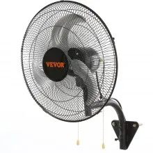 VEVOR Ventilador de Montaje en Pared, 44,45 cm, 3 Velocidades de Alta Velocidad Máx. Ventilador de Pared Industrial Oscilante de 4000 CFM, Comercial o Residencial para Almacén, Invernadero, Negro
