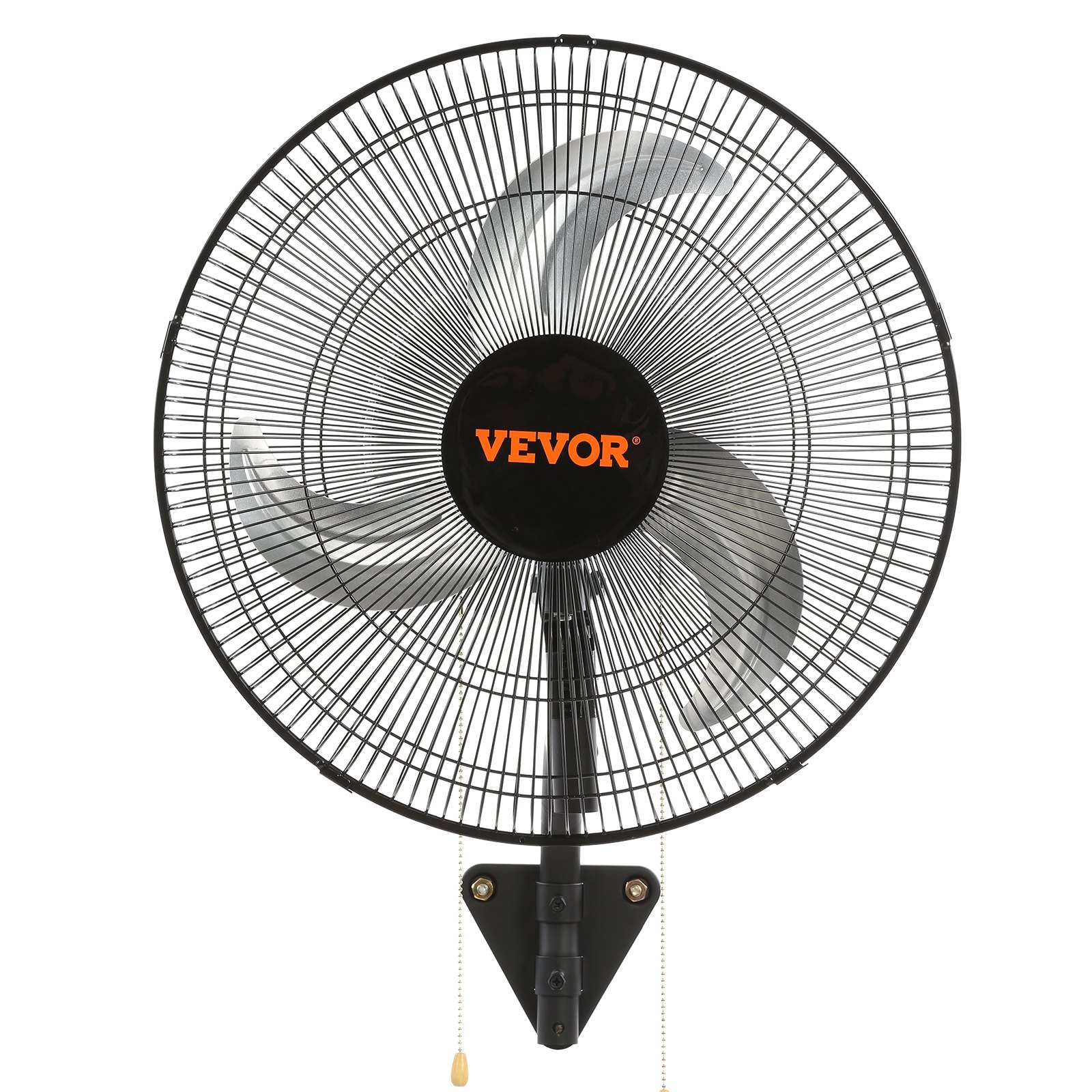 VEVOR Ventilador de Montaje en Pared, 44,45 cm, 3 Velocidades de Alta Velocidad Máx. Ventilador de Pared Industrial Oscilante de 4000 CFM, Comercial o Residencial para Almacén, Invernadero, Negro