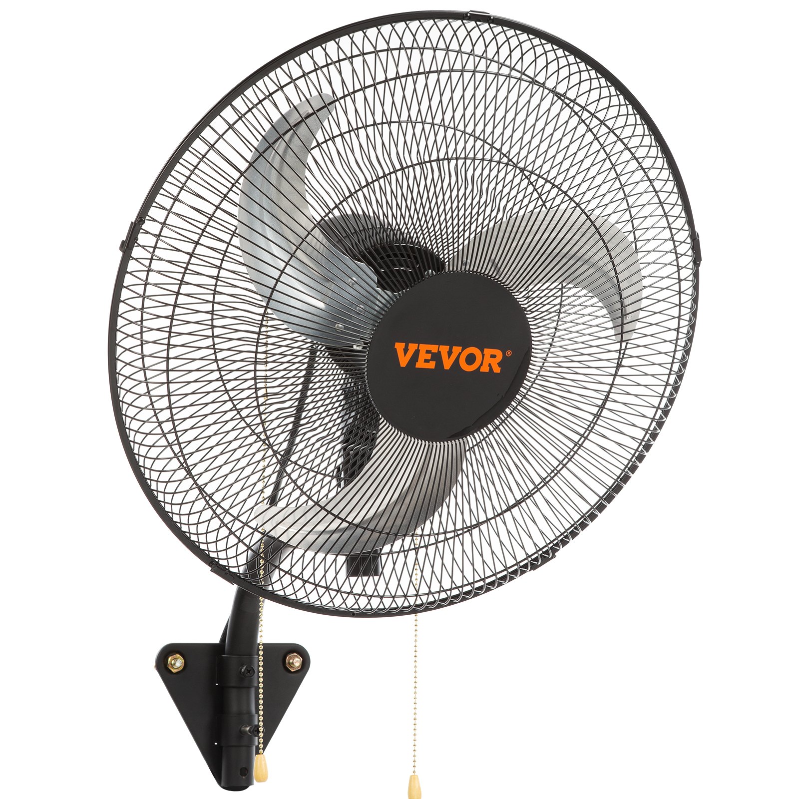 VEVOR Ventilador de Montaje en Pared, 44,45 cm, 3 Velocidades de Alta Velocidad Máx. Ventilador de Pared Industrial Oscilante de 4000 CFM, Comercial o Residencial para Almacén, Invernadero, Negro