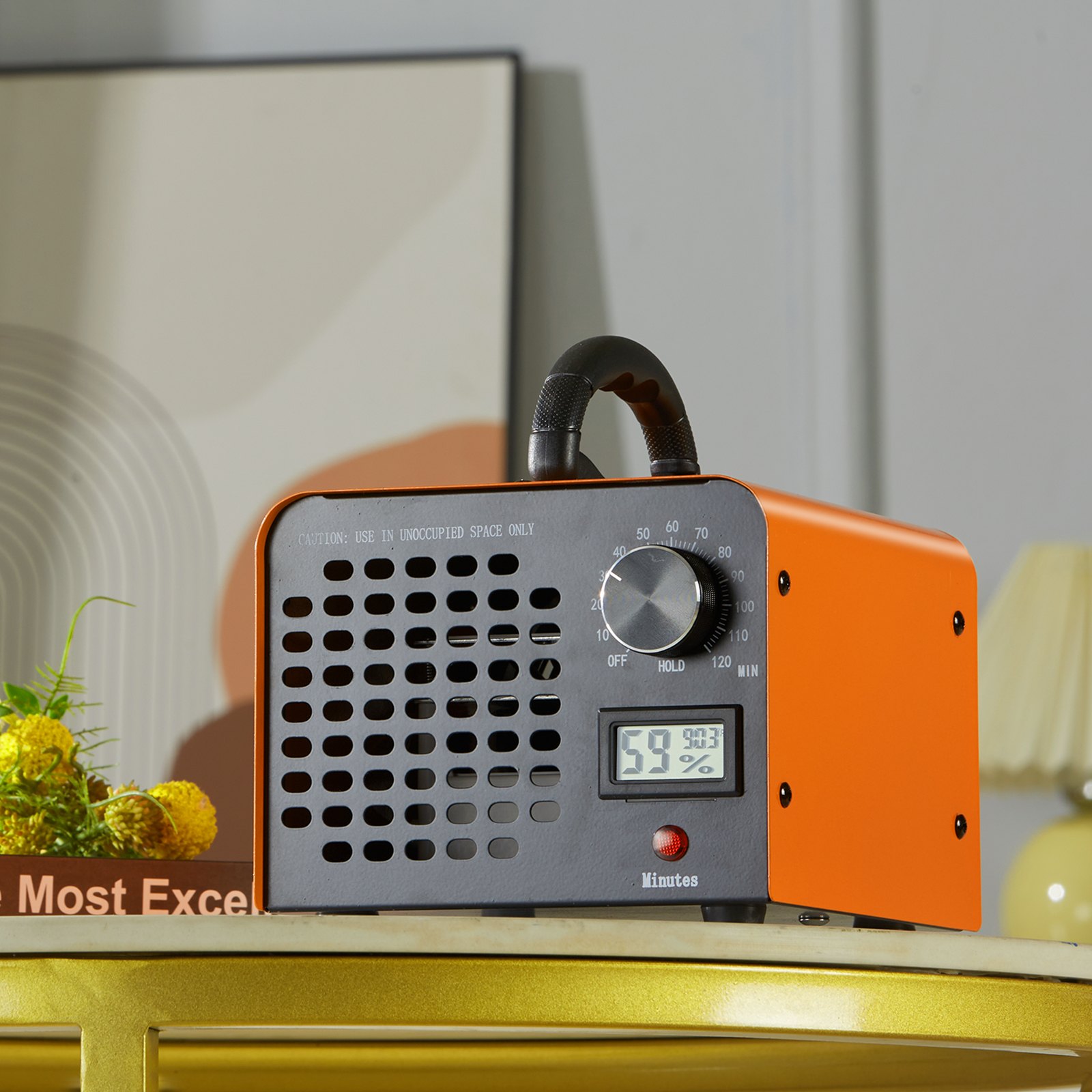 VEVOR Ozone Generator 12000mg/h Ozonizer 80W Air Purifier 300㎡ Ozone Device Building Renovation 0-120 Minute Timer Deodorizer Ozone Generator Humidity Display Intelligent Indoor Climate Monitoring