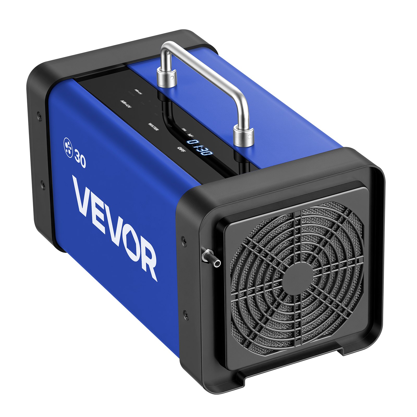 VEVOR Generador de Ozono 30000 mg/h con 6 Tubos de Cuarzo, Control Remoto, Doble Modo, Máquina de Ozono con Doble Manguera, Difusores de Corindón, Cobertura hasta 250 m², para Cocina Hogar Oficina