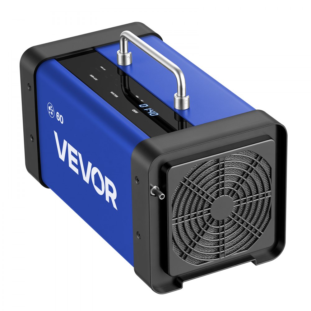 VEVOR Generador de Ozono 60000 mg/h con 12 Tubos de Cuarzo, Control Remoto, Doble Modo, Máquina de Ozono con Doble Manguera, Difusores de Corindón, Cobertura hasta 450 m², para Cocina Hogar Oficina