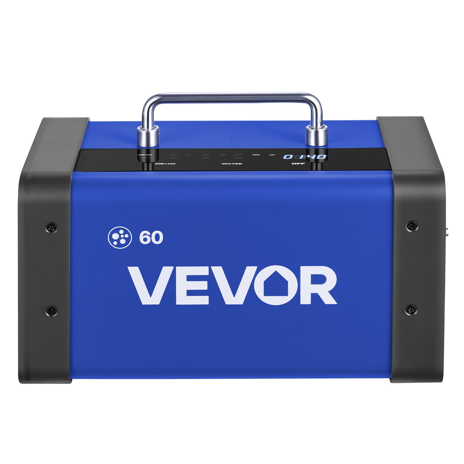 VEVOR Generador de Ozono 60000 mg/h con 12 Tubos de Cuarzo, Control Remoto, Doble Modo, Máquina de Ozono con Doble Manguera, Difusores de Corindón, Cobertura hasta 450 m², para Cocina Hogar Oficina