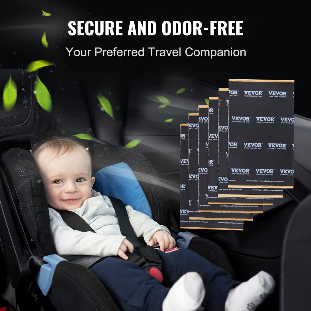 VEVOR Alfombrilla de Aislamiento Acústico 5,1 mm Estera de Aislamiento Térmico y Acústico 2,3 m² Material de Insonorización Caucho Butílico 247,9x390,9 mm Estructura 3 en 1 de 4 Capas para Automóviles