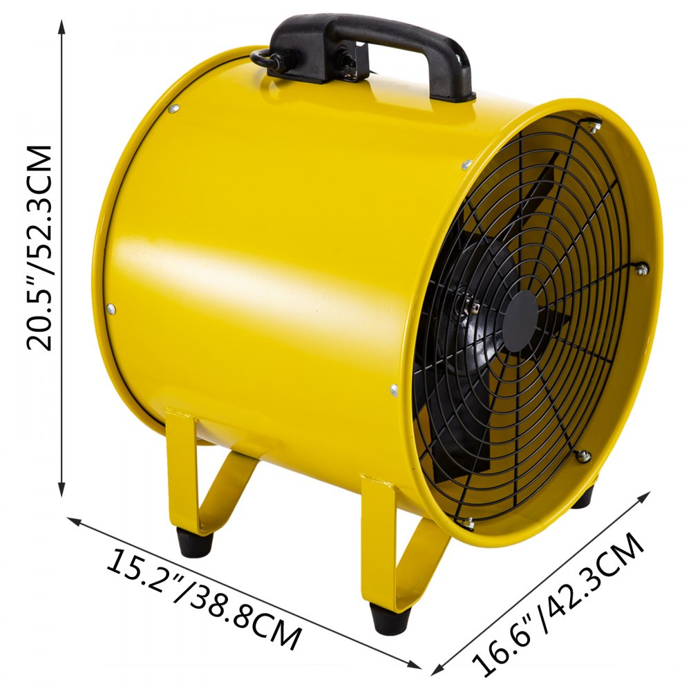 Ventilador De Extracción Portátil De 16" Dos Velocidades Con Manguera De 10m