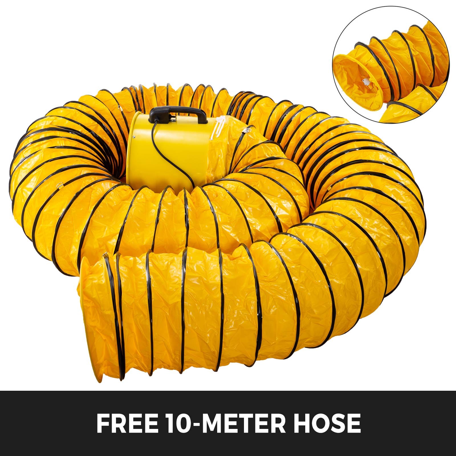 Ventilador De Extracción Portátil De 16" Dos Velocidades Con Manguera De 10m