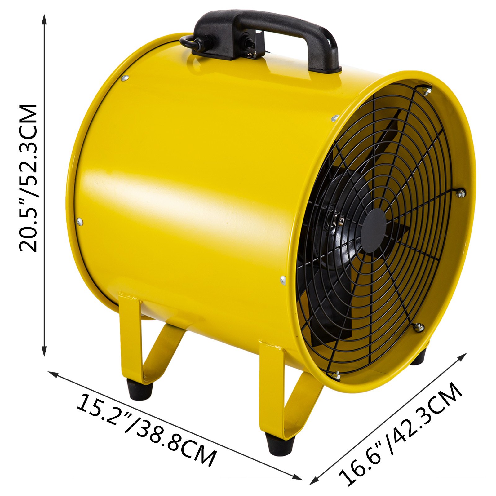 Ventilador De Extracción Portátil De 16" Dos Velocidades Con Manguera De 10m